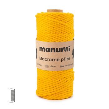 Manumi Fir textil Macramé răsucit 3mm galben închis