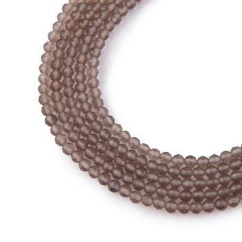 Smokey Quartz faceted beads 3mm