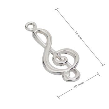 Sterling silver 925 pendant treble clef No.505