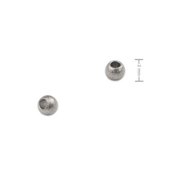 Korálek z chirurgické oceli 2 mm stardust matný
