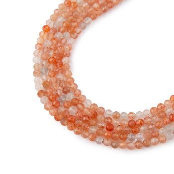 Gold Sunstone faceted beads 2mm