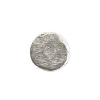 Nunn Design flat round organic bead 11mm silver-plated