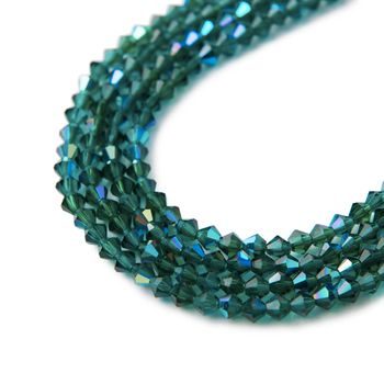 Czech crystal bicone beads 4mm Emerald AB