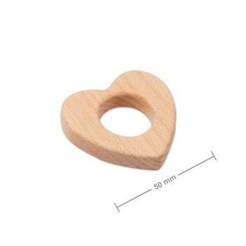 Wooden teether heart 50mm