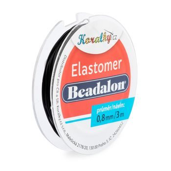Beadalon elastic bead cord 0,8mm/3m black
