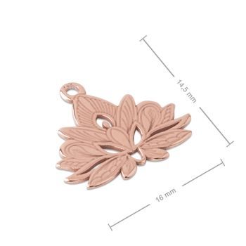 Silver pendant lotus rose gold-plated No.865