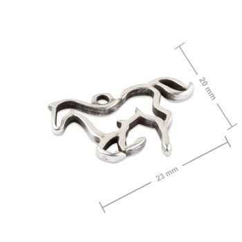 Manumi pendant horse 23x20mm silver-plated