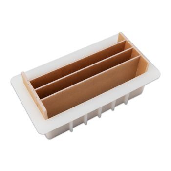 Silicone mould with separators for making soap