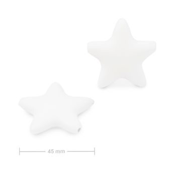Silicone beads star 45x45mm Snow White