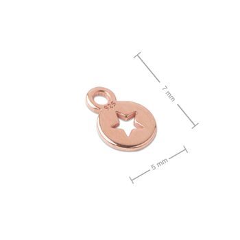 Silver pendant end cap star rose gold-plated No.898