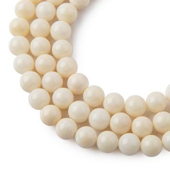 White Bamboo Coral beads 8mm