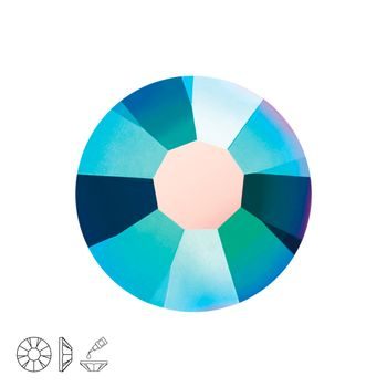 Preciosa MC trandafir chaton pentru lipit MAXIMA SS16 Crystal Peacock Green