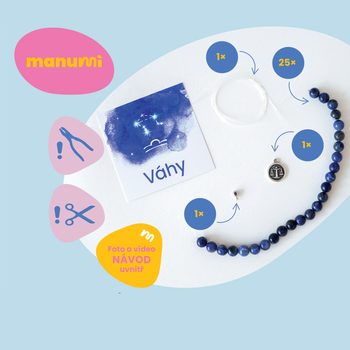 Manumi kreativní sada na výrobu náramku z minerálů se znamením zvěrokruhu Ryby