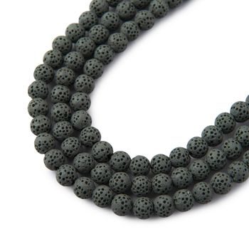 High Quality Gray Lava beads 4mm