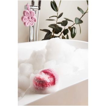 Rico design háčkovacia bambulková priadza POMPON Print ružovo-biela