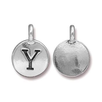 TierraCast pendant 17x12mm with letter Y antique silver