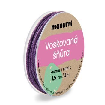 Voskovaná šňůra 1,5mm/3m fialová