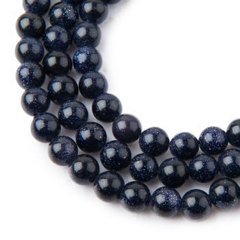 Blue Goldstone beads 8mm