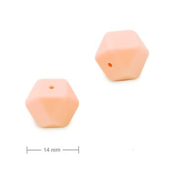 Mărgele din silicon hexagon 14mm Sweet Peach