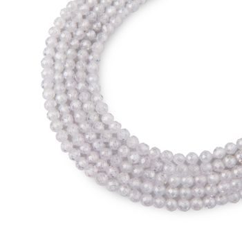 White Cubic Zirconia faceted beads 3mm