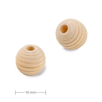 Dřevěné vroubkované korálky s velkým průtahem pro Macramé 18mm