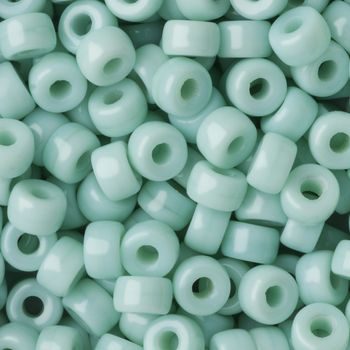 Czech glass large hole beads 6mm Turquoise Green