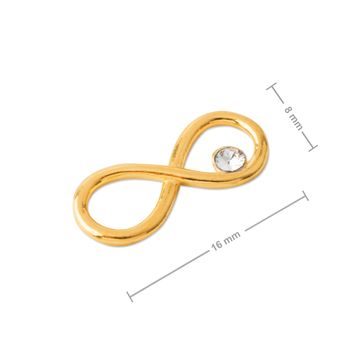 Silver connector infinity with a SWAROVSKI stone 16mm gold plated No.982