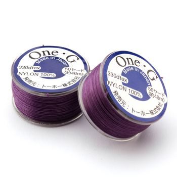 Toho One-G nylon beading thread purple No.8
