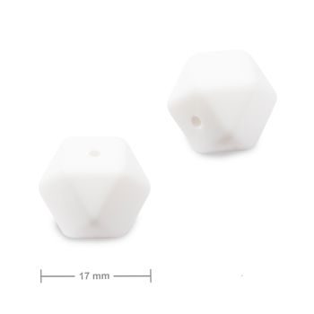 Silicone beads hexagon 17mm Snow White