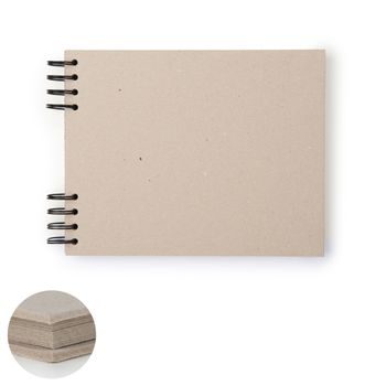 Scrapbook side ring bound album 12 sheets A5 in natural colour 600g/m²