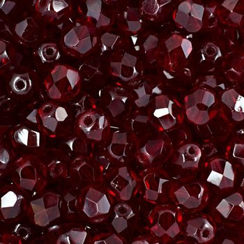 Glass fire polished beads 6mm Ruby