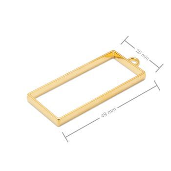Frame for casting crystal resin rectangle 49x20mm in the colour of gold