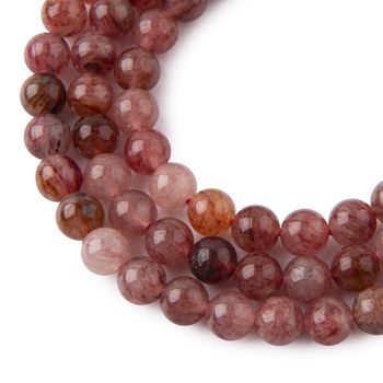 Lepidocrocite Red Quartz beads 8mm