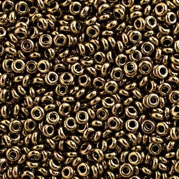 Toho Demi Round 11/0 Seed Bead, Gold-Lustered Dark Antique Bronze, TN