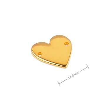 Manumi connector heart 15x14.5mm gold-plated