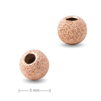 Mărgele argintii stardust 3mm placate cu aur de 18K roz nr.694