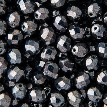 Glass fire polished beads 8mm Hematite