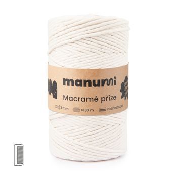 Manumi Macramé priadza stáčaná 3mm 130m natural