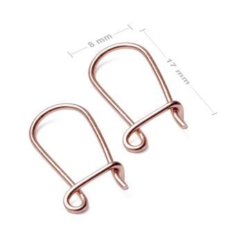 Náušnicové háčky zavírací 17x8mm v barvě rose gold