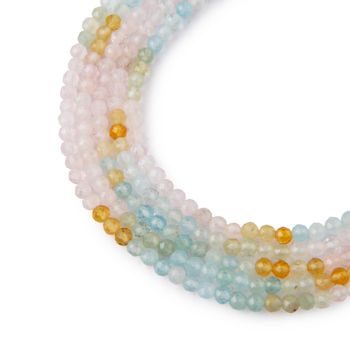 Morganite gradient faceted beads 3mm