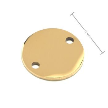 Spojovací díl z chirurgické oceli medailon pro gravírování 12 mm v barvě zlata