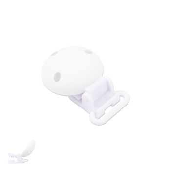 Clips din silicon pentru suzetă 33,5mm cu clemă de plastic Snow White