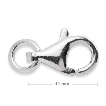 Stříbrná karabinka 11mm č.543