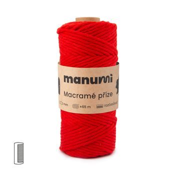 Manumi Fir textil Macramé răsucit 3mm roșu