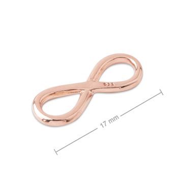 Silver connector infinity rose gold-plated 17mm No.811