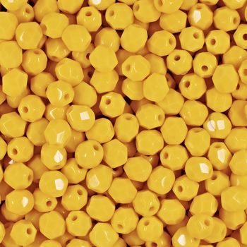 Glass fire polished beads 4mm Opaque Yellow