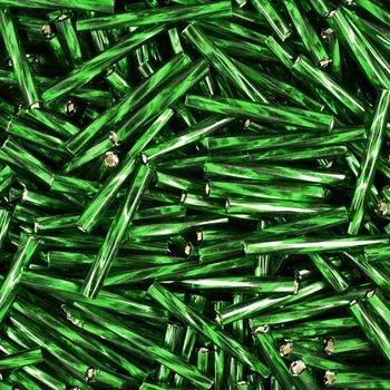 Mărgele tubulare răsucite din sticlă 20mm verzi
