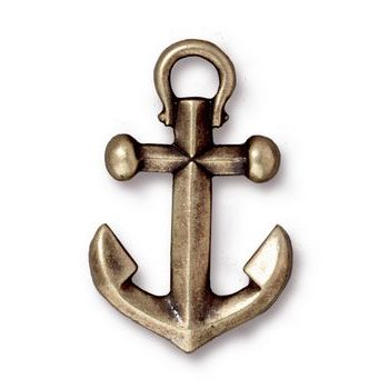 TierraCast přívěsek Anchor Charm staromosaz