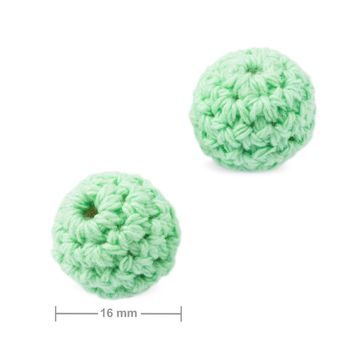 Crochet beads round 16mm Green Tea
