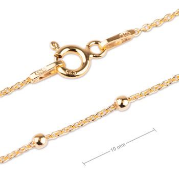 Silver chain with a clasp 40cm plated with 24K gold No.1263